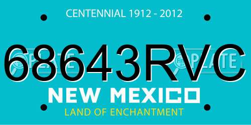 68643RVC New Mexico License Plate