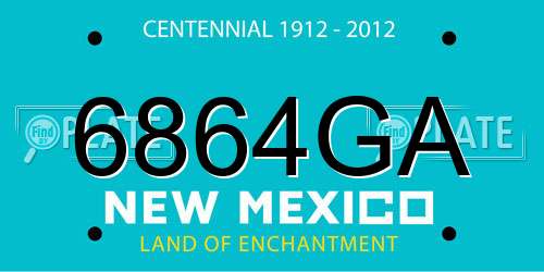 6864GA New Mexico License Plate