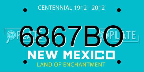 6867BO New Mexico License Plate