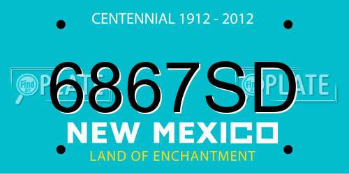 6867SD New Mexico License Plate