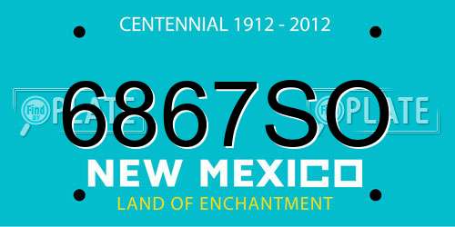 6867SO New Mexico License Plate