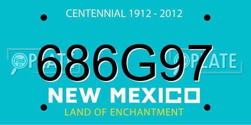 686G97 New Mexico License Plate