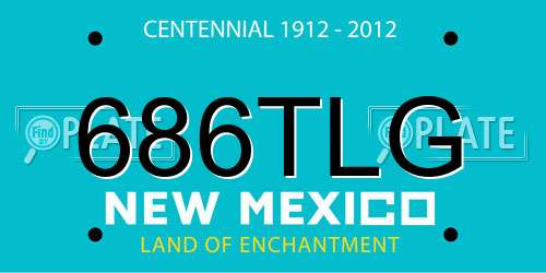 686TLG New Mexico License Plate