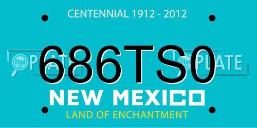 686TS0 New Mexico License Plate