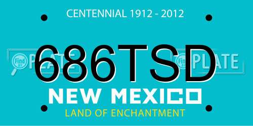 686TSD New Mexico License Plate