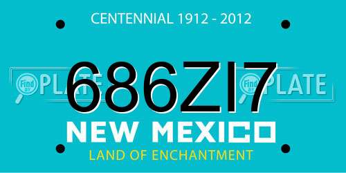 686ZI7 New Mexico License Plate