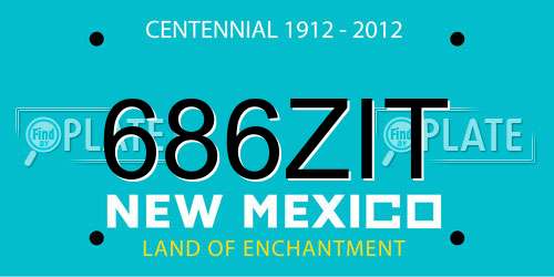686ZIT New Mexico License Plate