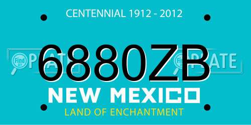 6880ZB New Mexico License Plate