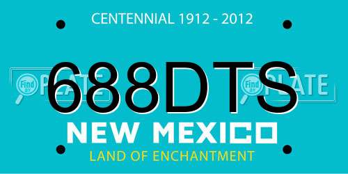 688DTS New Mexico License Plate