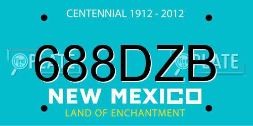 688DZB New Mexico License Plate