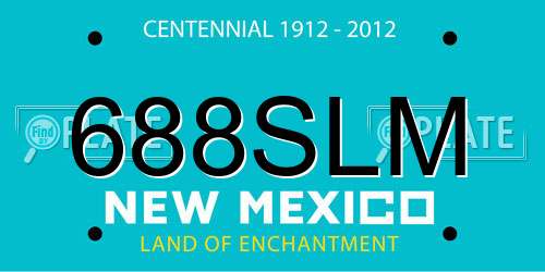 688SLM New Mexico License Plate