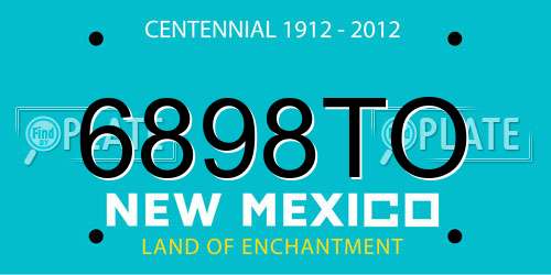6898TO New Mexico License Plate