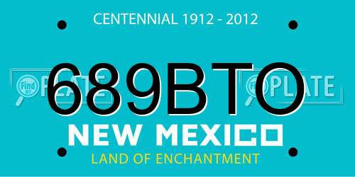 689BTO New Mexico License Plate
