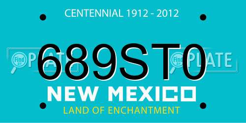 689ST0 New Mexico License Plate
