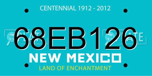 68EB126 New Mexico License Plate