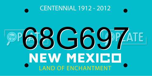 68G697 New Mexico License Plate