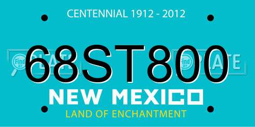 68ST800 New Mexico License Plate