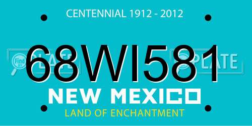 68WI581 New Mexico License Plate