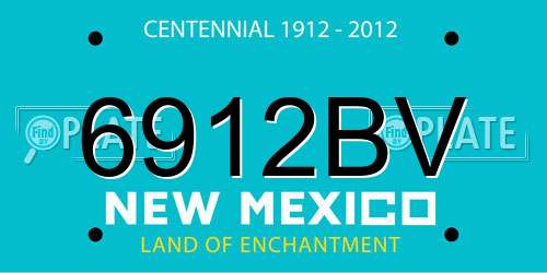6912BV New Mexico License Plate