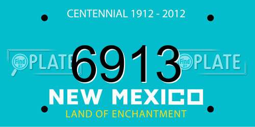 6913 New Mexico License Plate