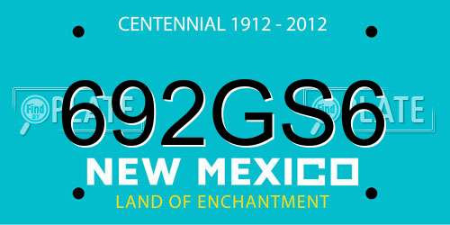692GS6 New Mexico License Plate