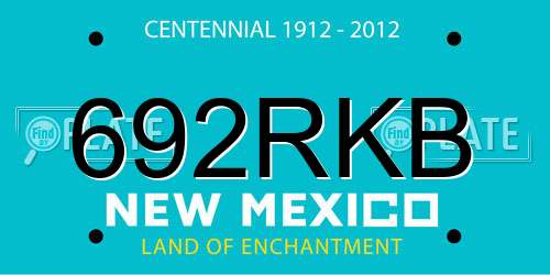 692RKB New Mexico License Plate