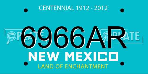 6966AR New Mexico License Plate
