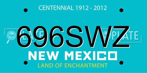 696SWZ New Mexico License Plate