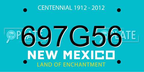 697G56 New Mexico License Plate