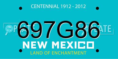 697G86 New Mexico License Plate