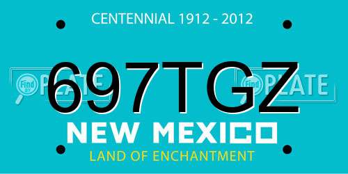 697TGZ New Mexico License Plate