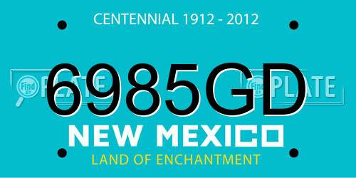 6985GD New Mexico License Plate