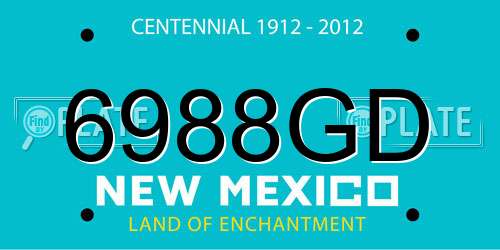 6988GD New Mexico License Plate