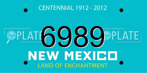 6989 New Mexico License Plate