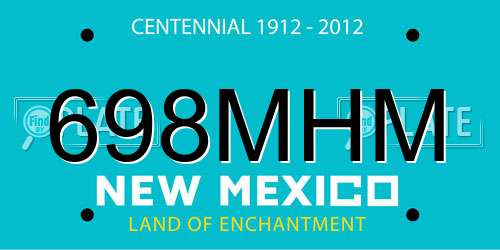 698MHM New Mexico License Plate