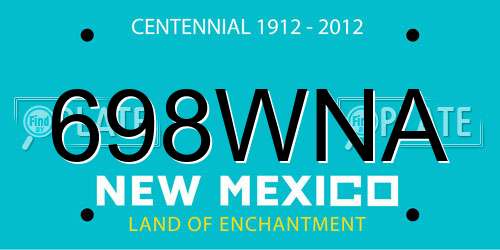 698WNA New Mexico License Plate