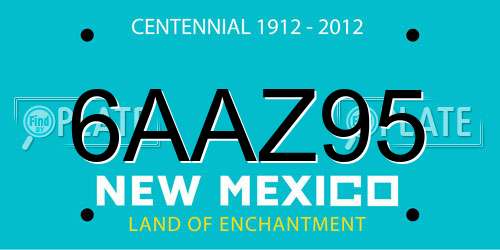 6AAZ95 New Mexico License Plate