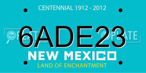 6ADE23 New Mexico License Plate