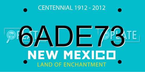 6ADE73 New Mexico License Plate