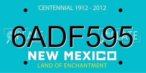 6ADF595 New Mexico License Plate