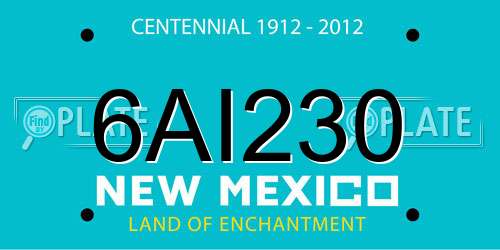 6AI230 New Mexico License Plate