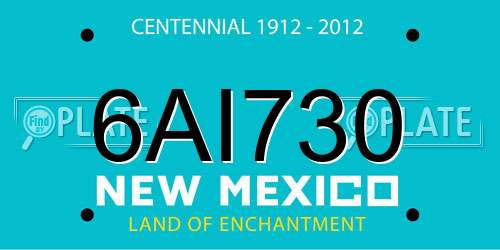 6AI730 New Mexico License Plate