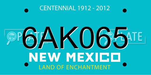 6AK065 New Mexico License Plate