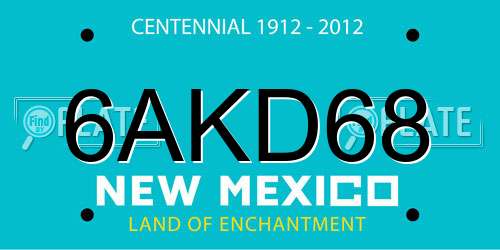 6AKD68 New Mexico License Plate