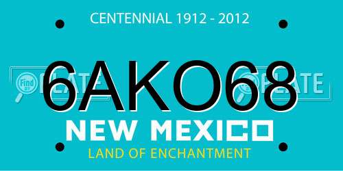 6AKO68 New Mexico License Plate
