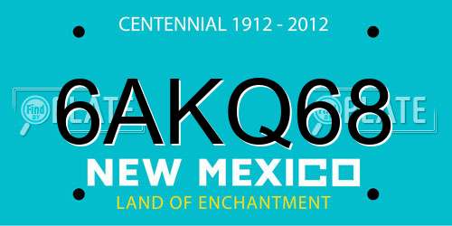 6AKQ68 New Mexico License Plate