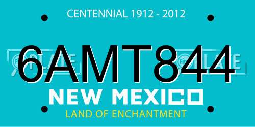 6AMT844 New Mexico License Plate