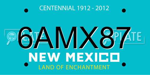 6AMX87 New Mexico License Plate