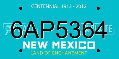 6AP5364 New Mexico License Plate