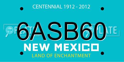 6ASB60 New Mexico License Plate
